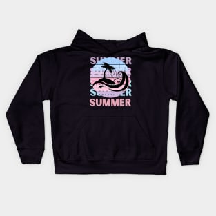 Hello summer sunset Beach summertime Adventure travel lover palm tree sun Kids Hoodie